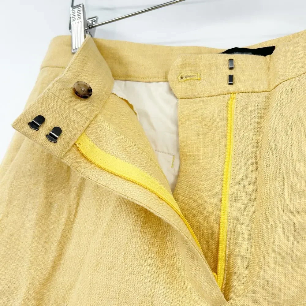Banana Republic Womens Career Casual Beachy Hayden Linen Blend‎ Pants Size 12